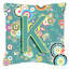Monogramme initiale cercle cercle intérieur/extérieur Throw Pillow-14982839-14982842