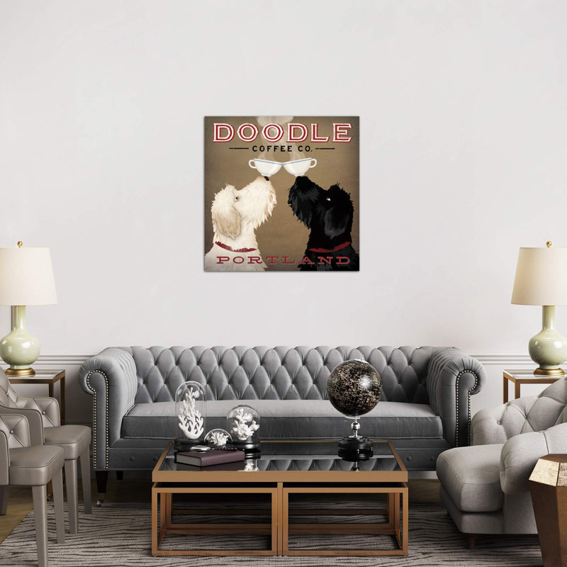Doodle Coffee Co. - Wrapped Canvas Print, 93.98 cm H x 93.98 cm W x 3.175 cm D