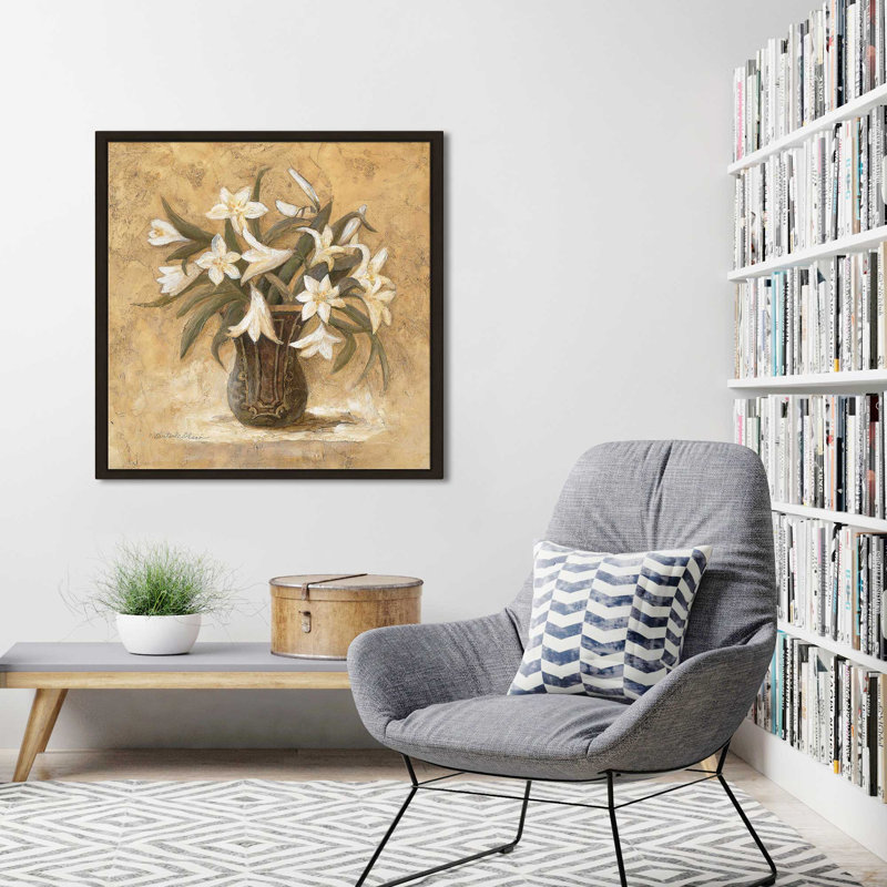 Gold Mine I (carré), reproduction, Cadre flottant espresso, H 27,5 po x l 27,5 po x P 2 po