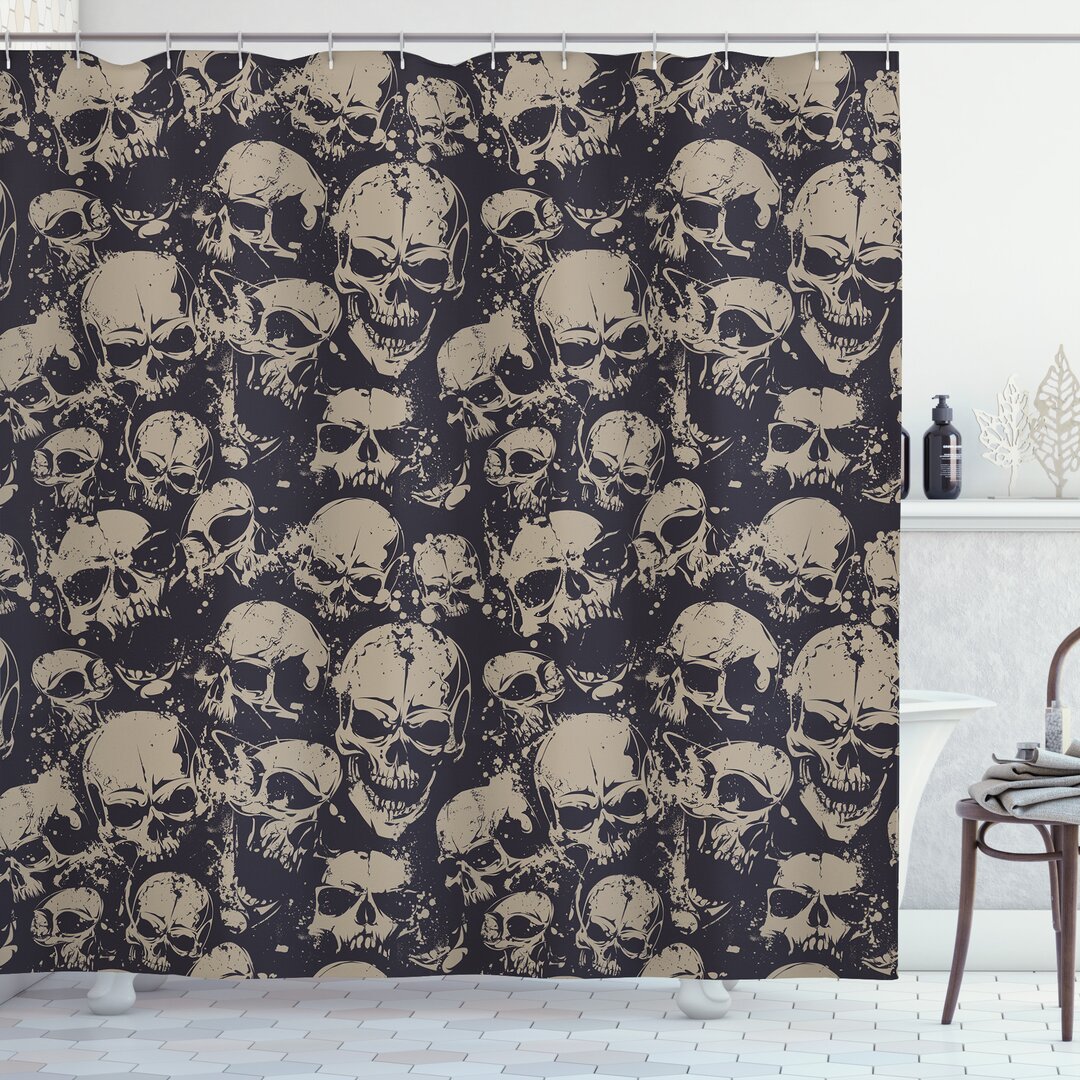 Duschvorhang, Grunge Scary Übel, Skull, Koksgraue Tan