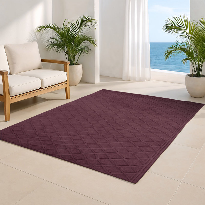 Tapis brun intérieur et extérieur Trellis, Rectangulaire 2 pi x 3 pi