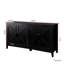 Armoire 4 portes et 4 tablettes ouvertes, buffet autoportant pour le bureau. Noir, 15,79 x 59,33 x 30,59 po, 91,1 lb, 40 kg de capacité de rangement. Portant-490966266