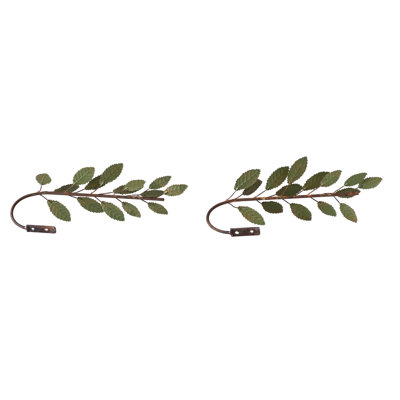 Artisan Green Iron Leaf Curtain Tiebacks