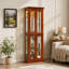 Cabinet Curio avec tablettes réglables et panneau arrière en miroir, portes en verre trempé (6 niveaux) (ampoule E26 non incluse)-282413174