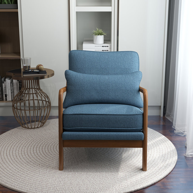 Homister Upholstered Armchair, Navy Linen