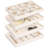 4 Jewellery Organizer Drawer Insert, Stackable Velvet Jewellery Tray Organizer Display Case Storage Containers(Beige)