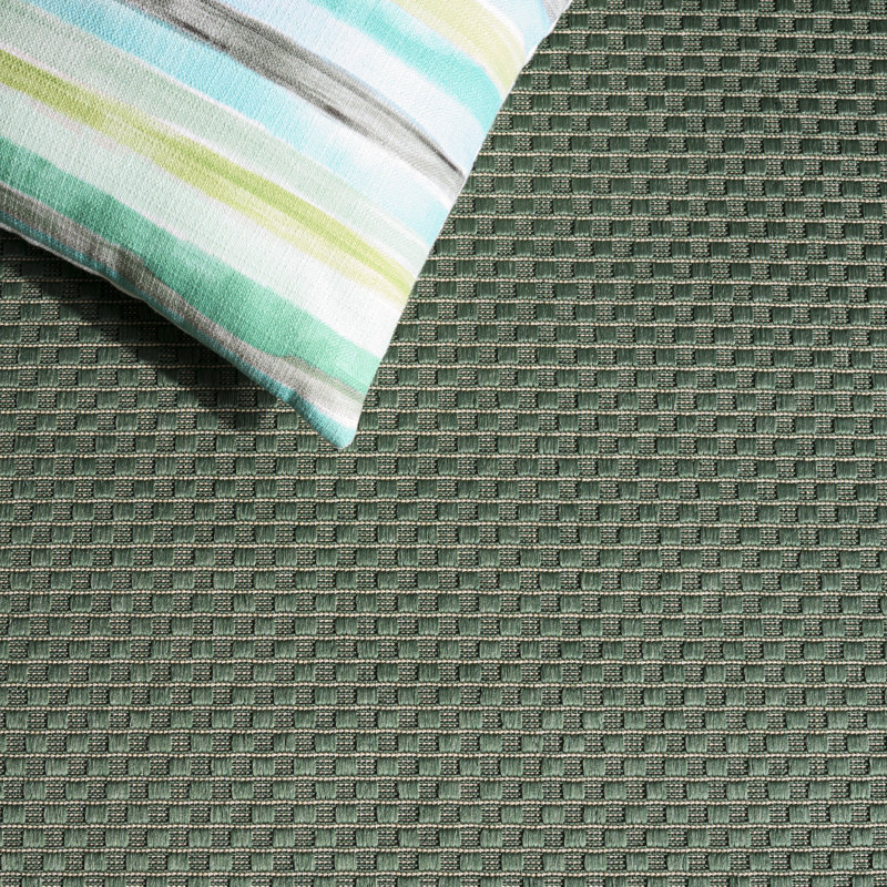 Polypropylène tissé à la machine Courtyard; Tapis intérieur / extérieur en polyester rayé, Rectangle 2 pi 7 po x 5 pi 0 po