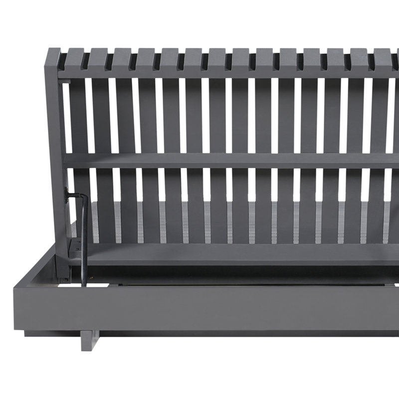 Méridienne d'extérieur en bois massif Modern Modern, Gris foncé