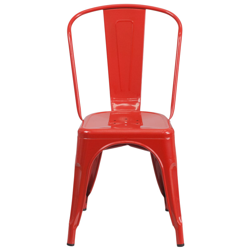Stackable Outdoor Patio Dining Chair, Red