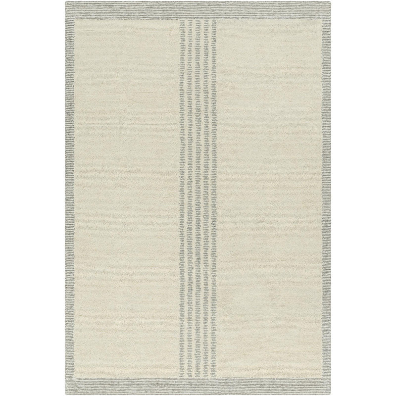 Tapis rectangulaire en laine avec envers antidérapant Analeya, Rectangle 2 pi x 3 pi