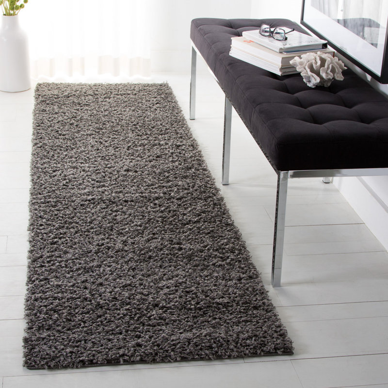 Tapis gris foncé Amoroso, Tapis de couloir 2 pi 3 po x 10 pi