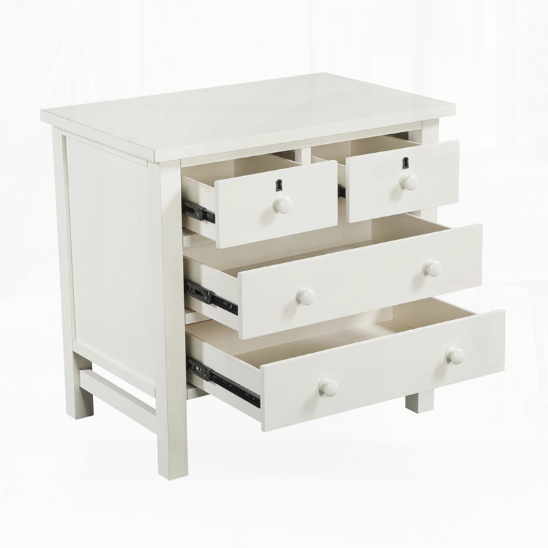 Table de chevet moderne pour chambre à coucher, Blanc antique