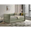 Lit de jour moderne et luxueux avec lit gigogne, capitonnage à boutons et garniture cloutée, fini vert clair, meuble multi-pièces
