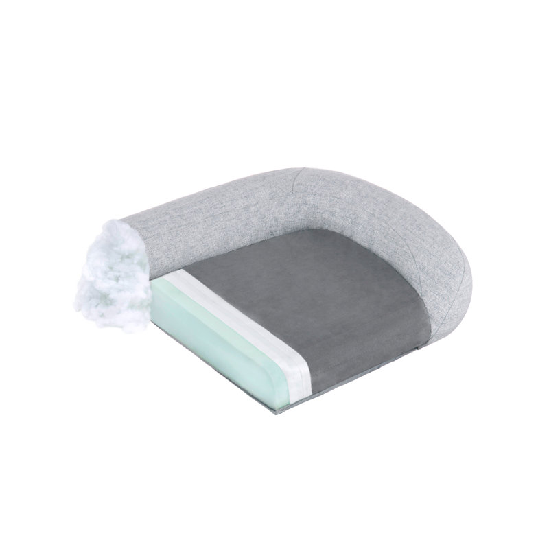 Lit pour chien avec bourre en mousse à mémoire de forme, Très grand (l 42 po x P 54 po x H 9 po), Gris
