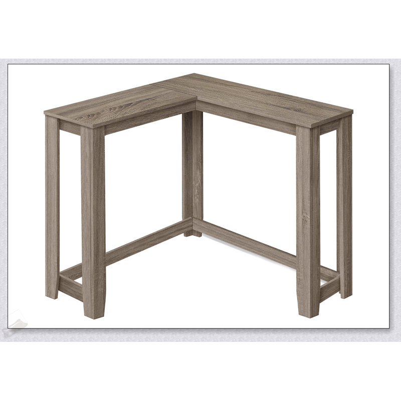 Table d'appoint d'angle étroite pour le hall d'entrée, design contemporain avec finition en stratifié brun durable, peu encombrante et élégante