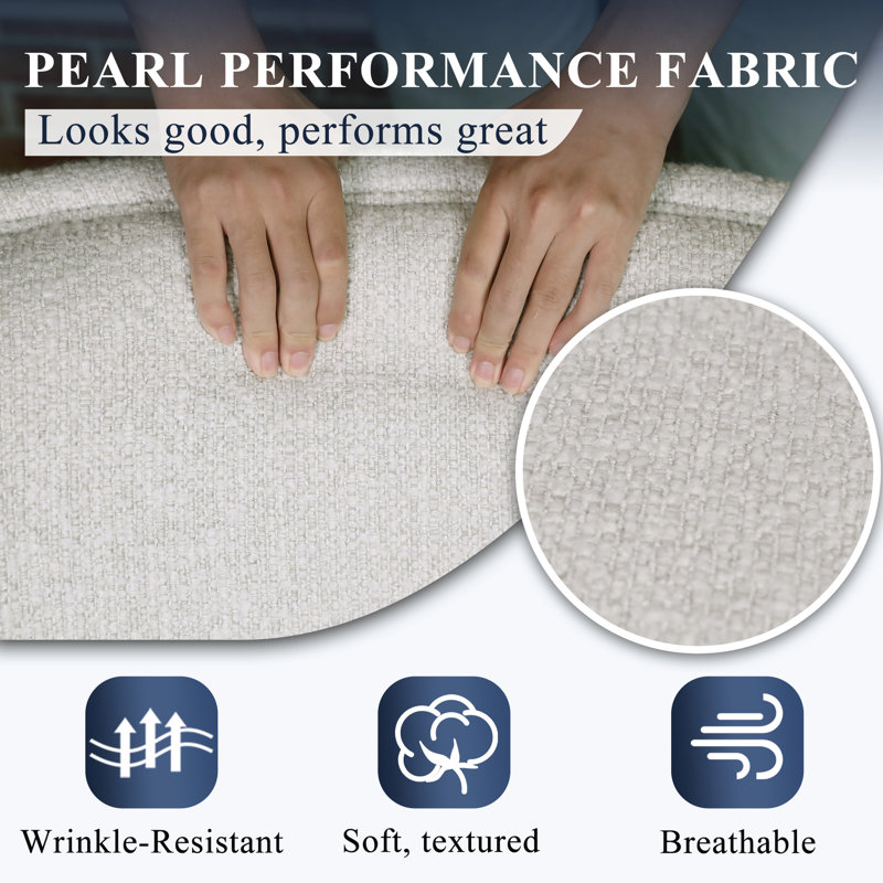 Méridienne pivotante à 360 degrés. Teinture et tissu. Confort profond. Cadre en bois. Prêt à l'emploi revêtu de tissu d'ameublement beige -