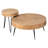COZAYH 2 Piece Round Coffee Tables, Wooden Living Room Furniture, Ring Pattern-1476792631