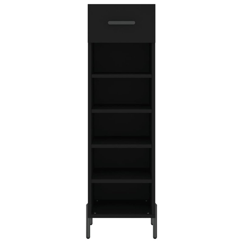 5 Pair Shoe Storage Cabinet, Black