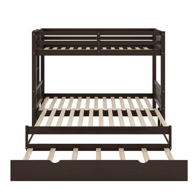 Twin Over Pull-Out Bunk Bed With Trundle, Espresso