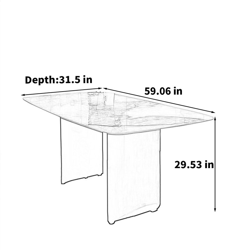 Getha, H 29,53 po x L 59,06 po x l 31,5 po