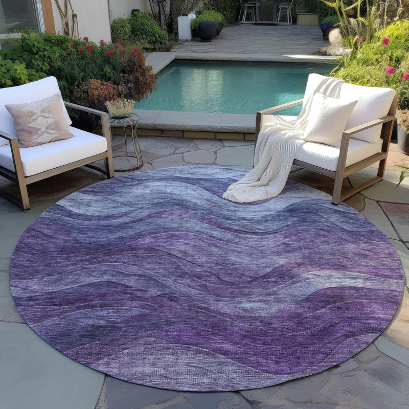 Tapis intérieur / extérieur mauve Elion , 8 pi x 8 pi