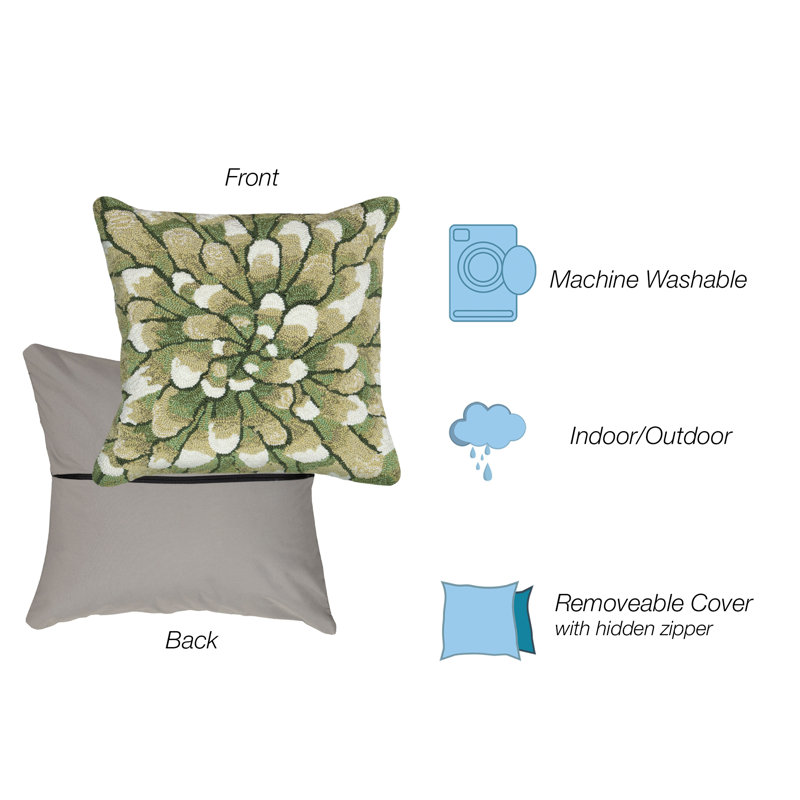 Housse de coussin carré et insert, Vert
