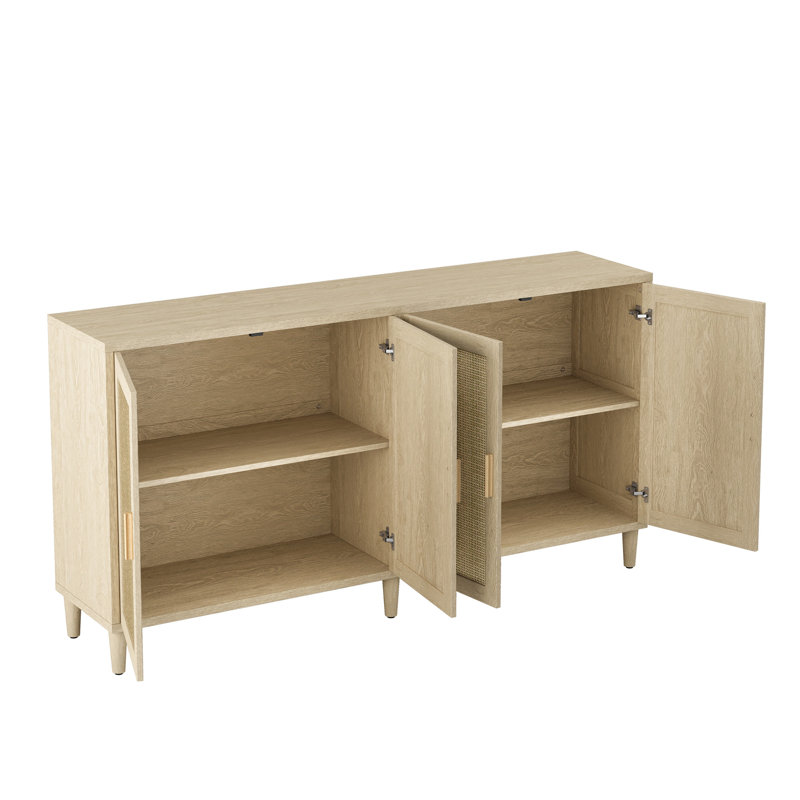 Buffet 70 po en rotin avec rangement, Naturel