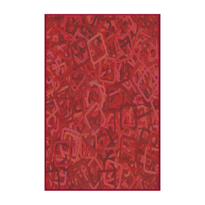 Rouge abstrait/Tapis décoratif brun