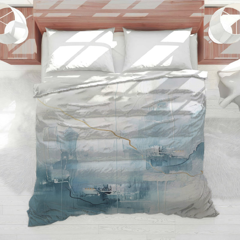 Abstract Blue Painting Comforter, Twin Extra Long