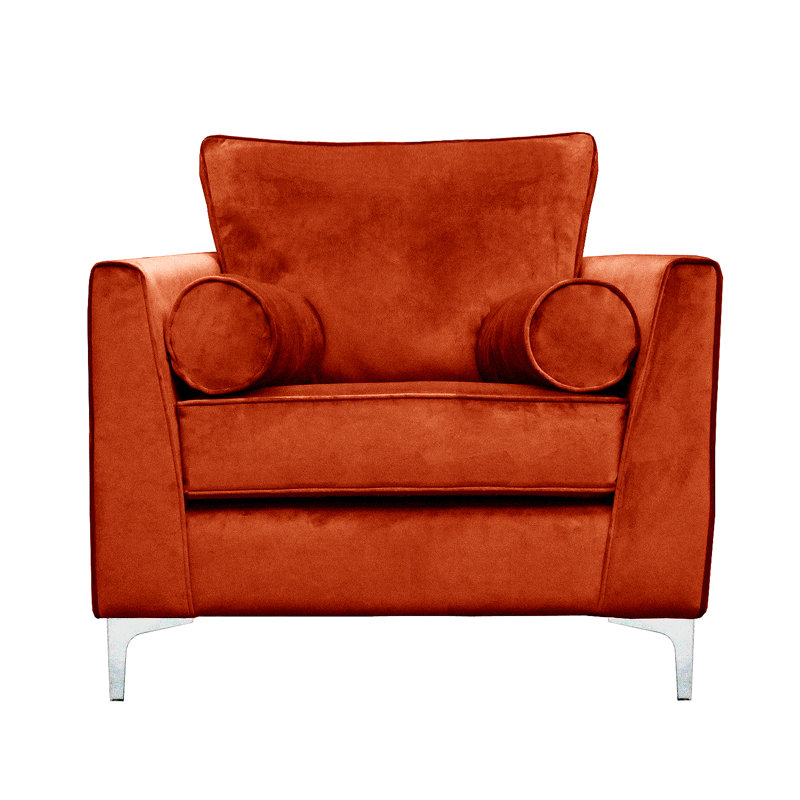 Giancarlo Velvet Armchair, Rust