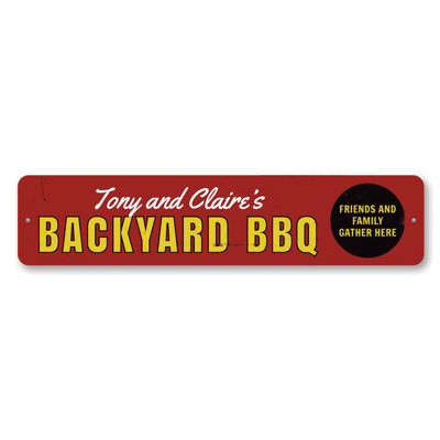 Backyard BBQ Custom Aluminum Sign