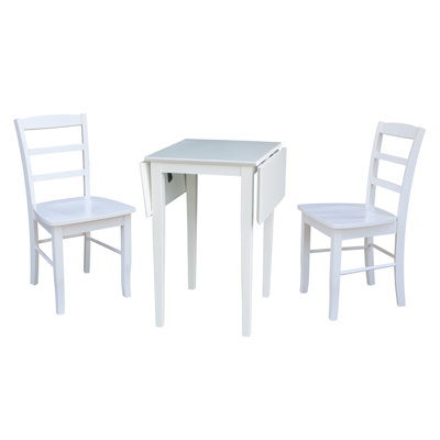 Cleversey 3 - Piece Drop Leaf Solid Wood Dining Set