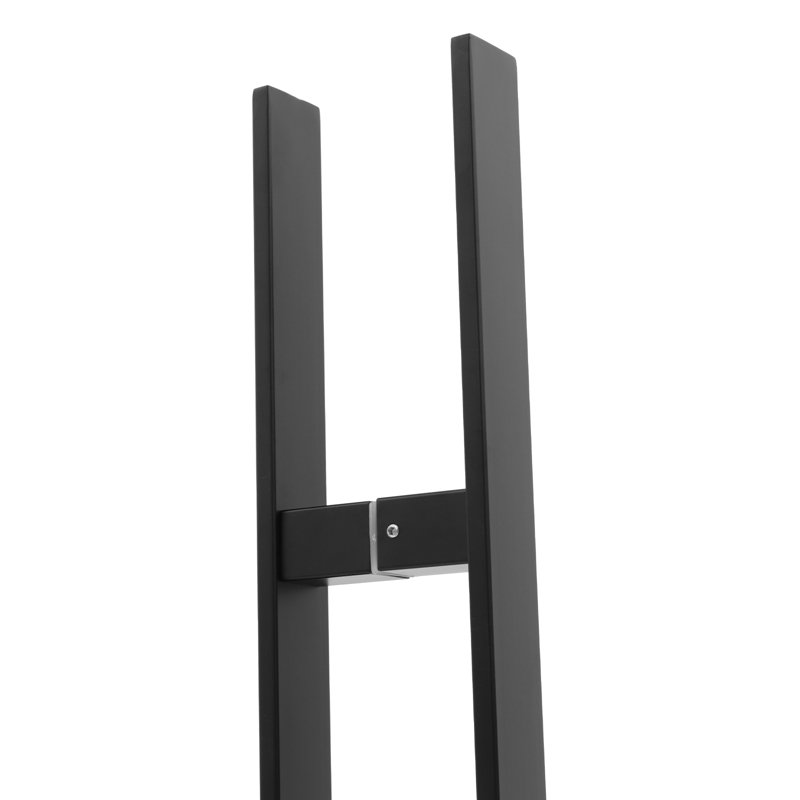 Poignée de porte à double face à tirer, poignée de porte en forme de H (1,57 (l)), Noir mat, 47.24"