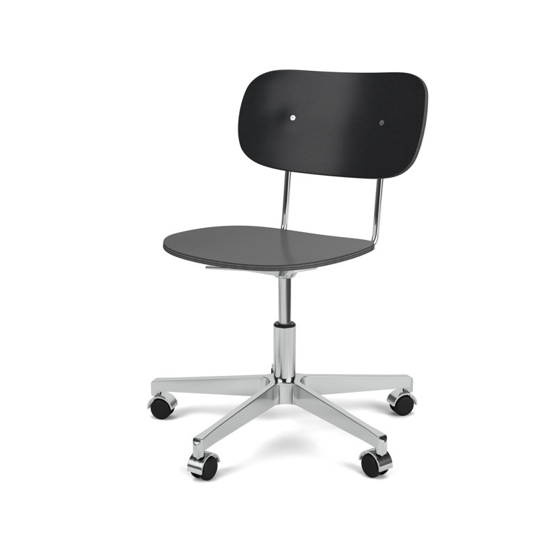 Co Swivel Task Chair, Black Oak/Silver