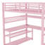 Lit mezzanine double en métal avec escalier, lumières DEL et station de charge