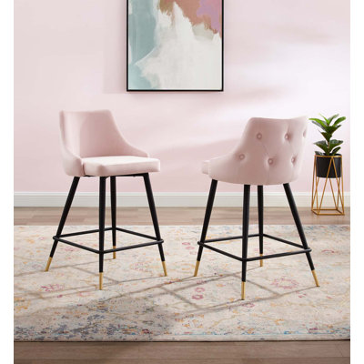 Adorn Performance Velvet Bar Stool Set of 2