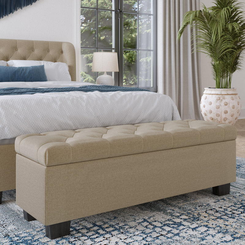Banc de rangement en tissu