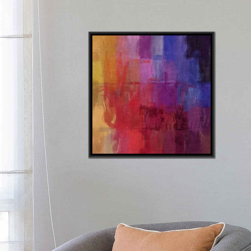 "Albree Modern Watercolors", impression sur toile, H 18 po x l 18 po x P 1,5 po, Toile avec cadre flottant noir, Pas de tapis