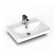 WS Bath Collections Neo 16.3'' Glossy White Porcelain Square Vessel, Wall Mount Bathroom Sink with Overflow