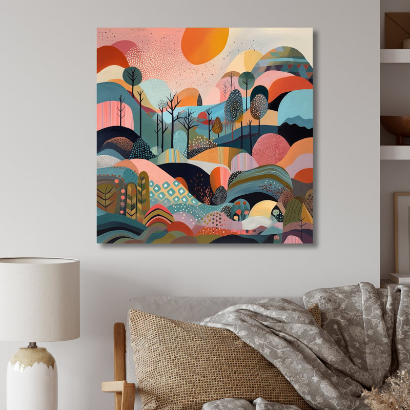 «Lyco Pink Blue Minimalims Explosion», impression sans cadre sur métal, H 16 po x l 16 po x P 1 po