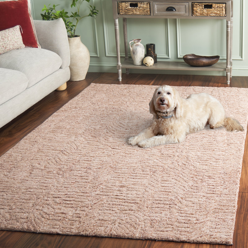 Tapis en laine et coton touffeté à la main Wendelina, Rectangle de 5 pi x 8 pi