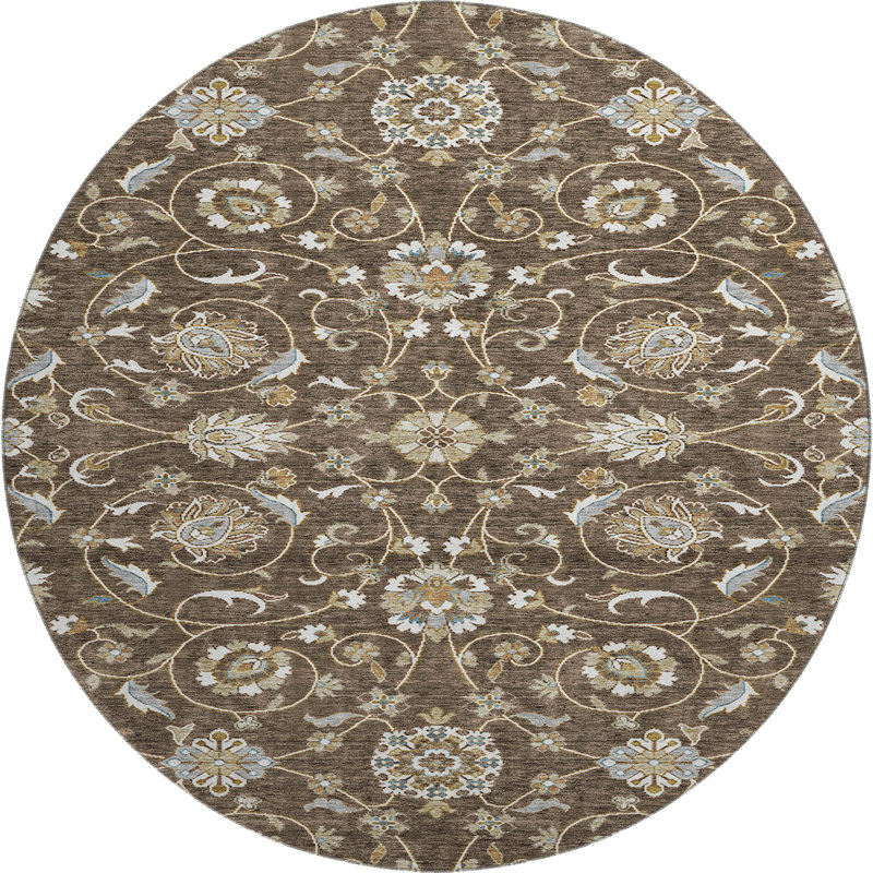 Premium Machine Washable Gurubaksh AMF1149 Moroccan Rug, Rond 8 pi