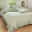 Ensemble de housse de couette à volants Gingham, ensemble de housse d'édredon à carreaux en microfibre prélavée-126276603-126276599
