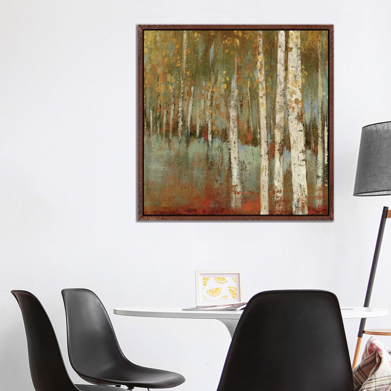 Along The Path I by Allison Pearce - Painting on Canvas, Classic Brown Wood Framed Canvas, 93.98 cm H x 93.98 cm W