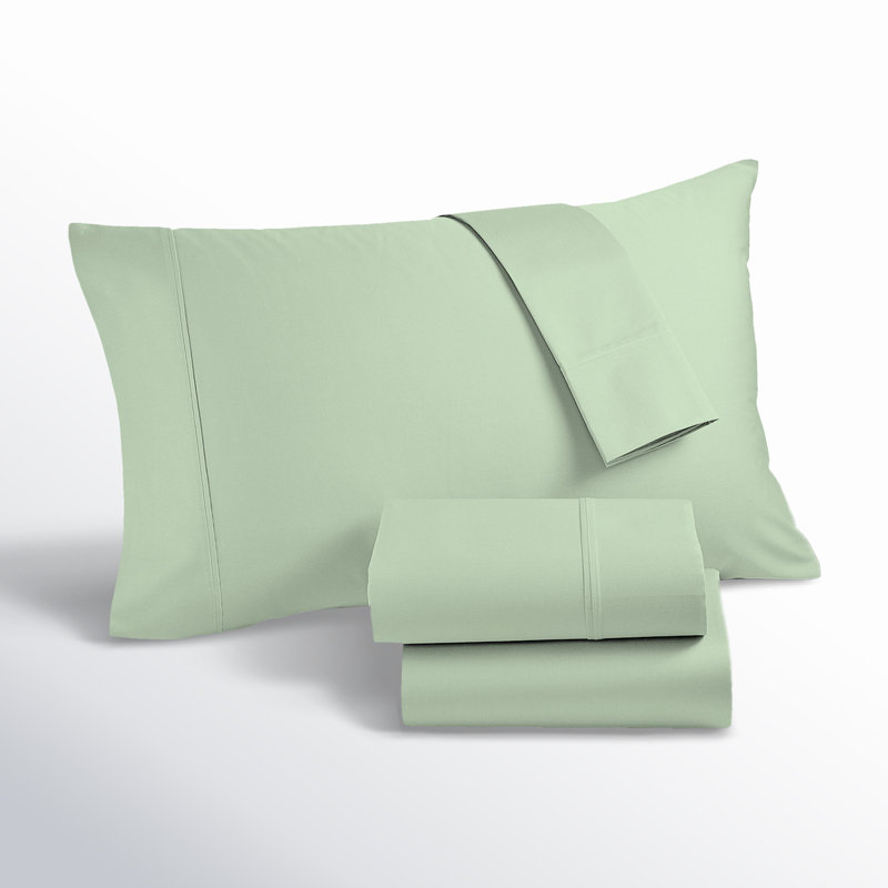 Ensemble de draps Ultimate Percale 100% coton, Ensemble de draps pour grand lit avec 2 taies d'or, ISE