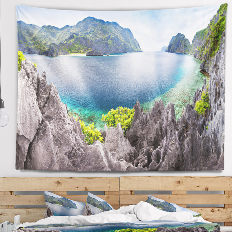 La tapisserie panoramique du lagon Landscape, H 32 po x l 39 po