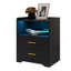 2 Drawer Bedside Table with Charging Station and Human Sensor Light-126012804