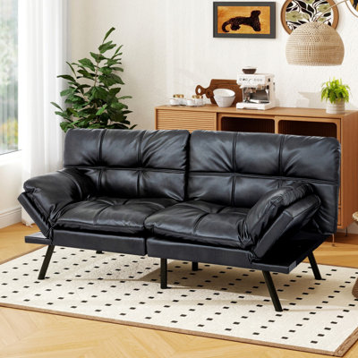 George Oliver 71'' Convertible Sofa With Adjustible Backrest&Armrest