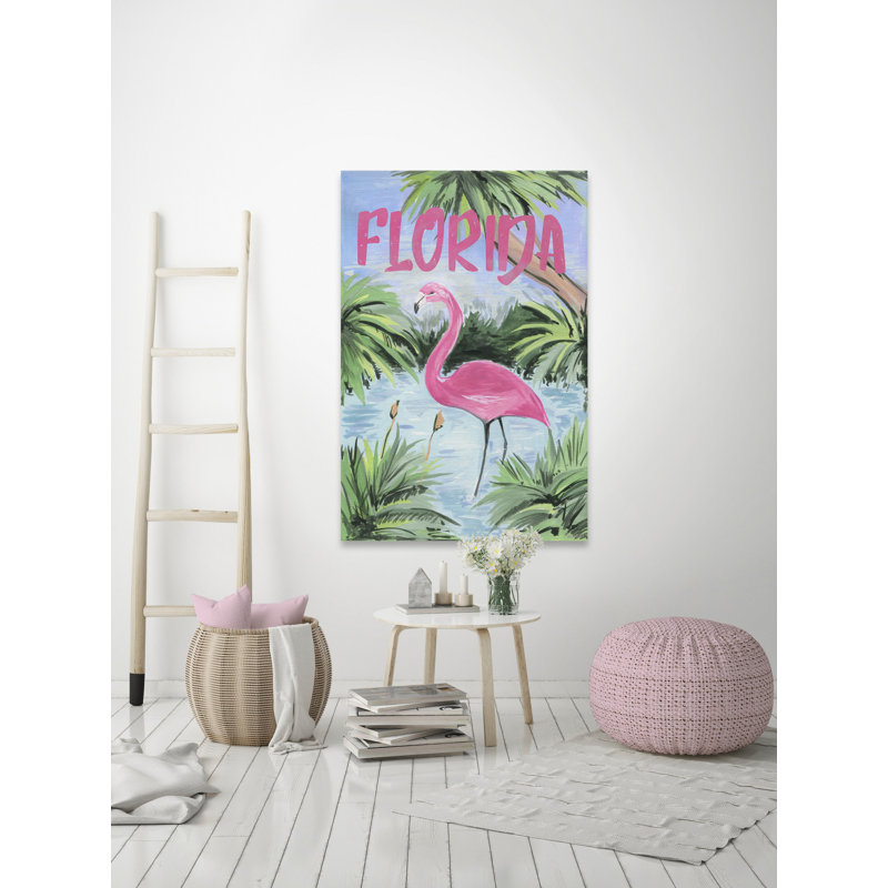 Wild Flamingo - reproduction d'art sur toile tendue, H 24 po x l 16 po x P 1,5 po
