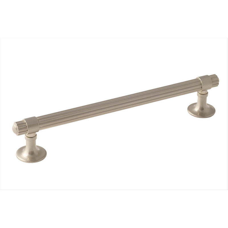 Poignée barre 5 1/16 po Sea Grass, Nickel satiné, 6.31"